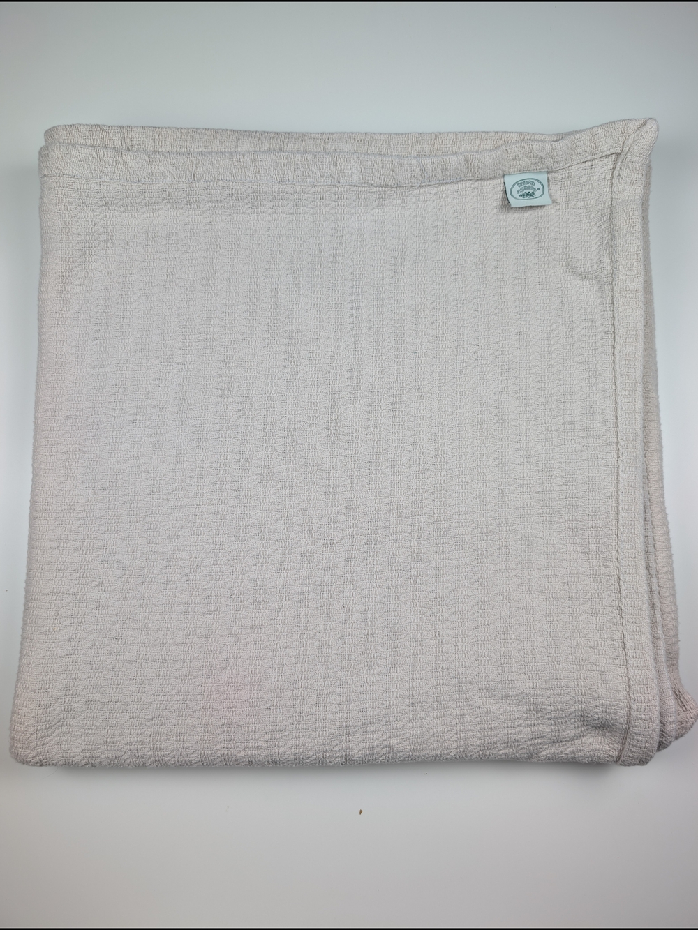 Laura Ashley Woven Basketweave Blanket Full Queen Beige 84x84